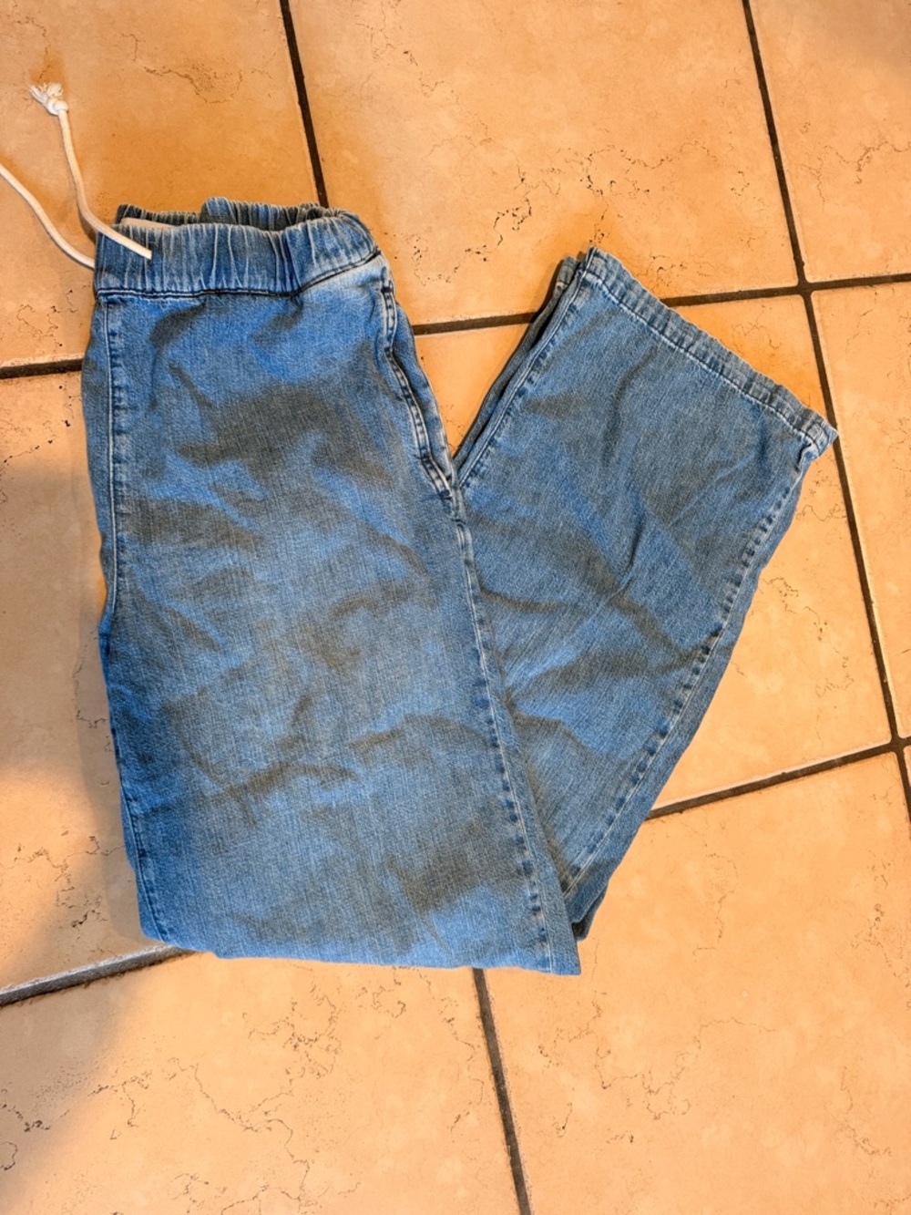 nuuds Light Blue Elastic Waist Denim Joggers